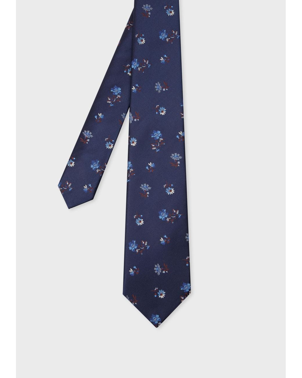 Paul Smith Blue Floral Silk Tie for men