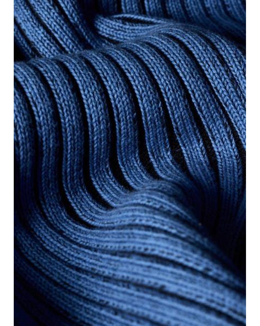 Paul Smith Blue Ribbed Cotton And Wool-Blend Sweater for men