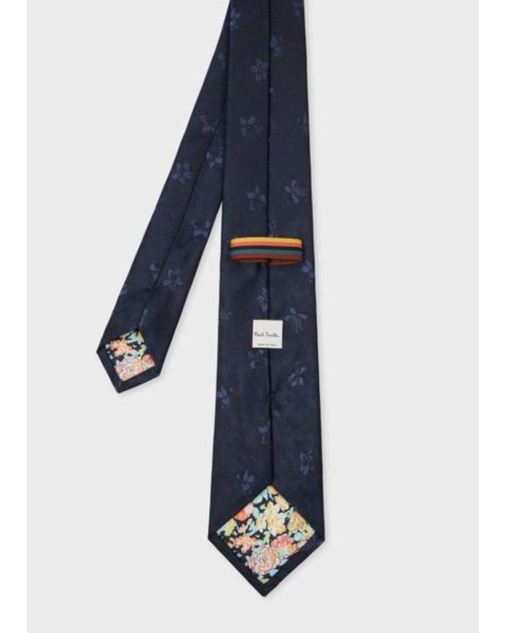 Paul Smith Blue Tonal Floral Silk Tie for men