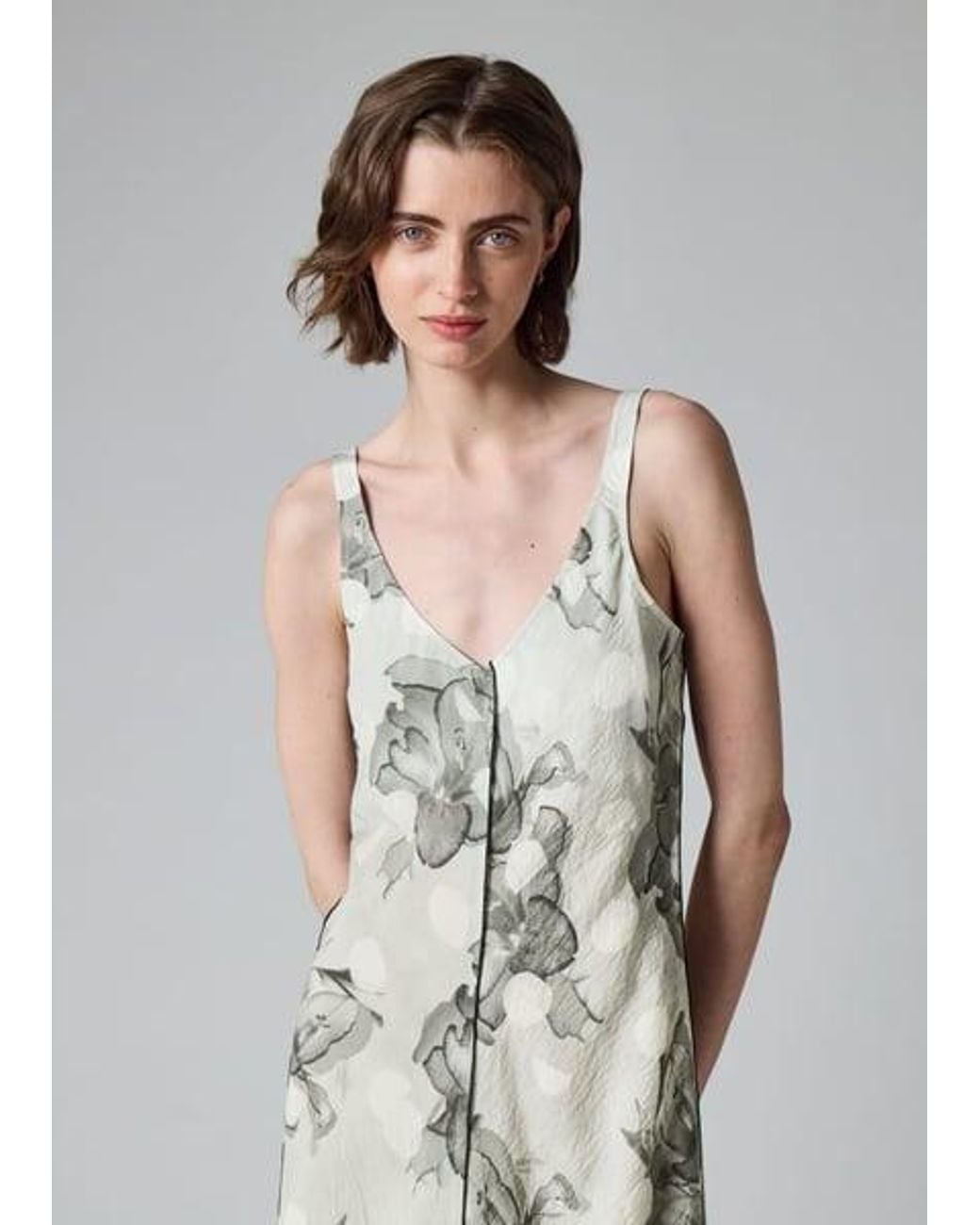 Paul Smith White 'Blurred Polka Dot Floral' Dress