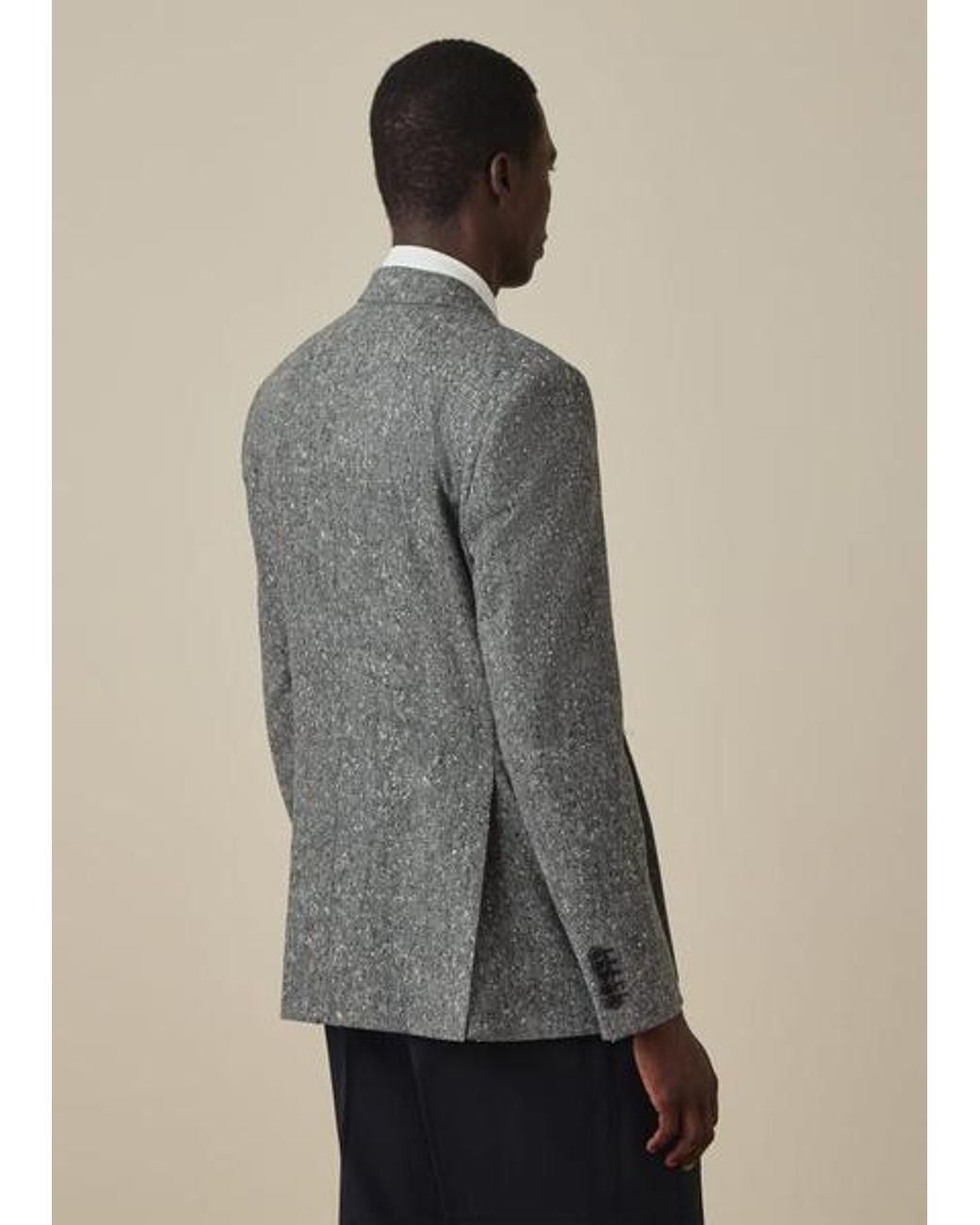 Paul Smith Gray Donegal Wool Double-Breasted Blazer for men