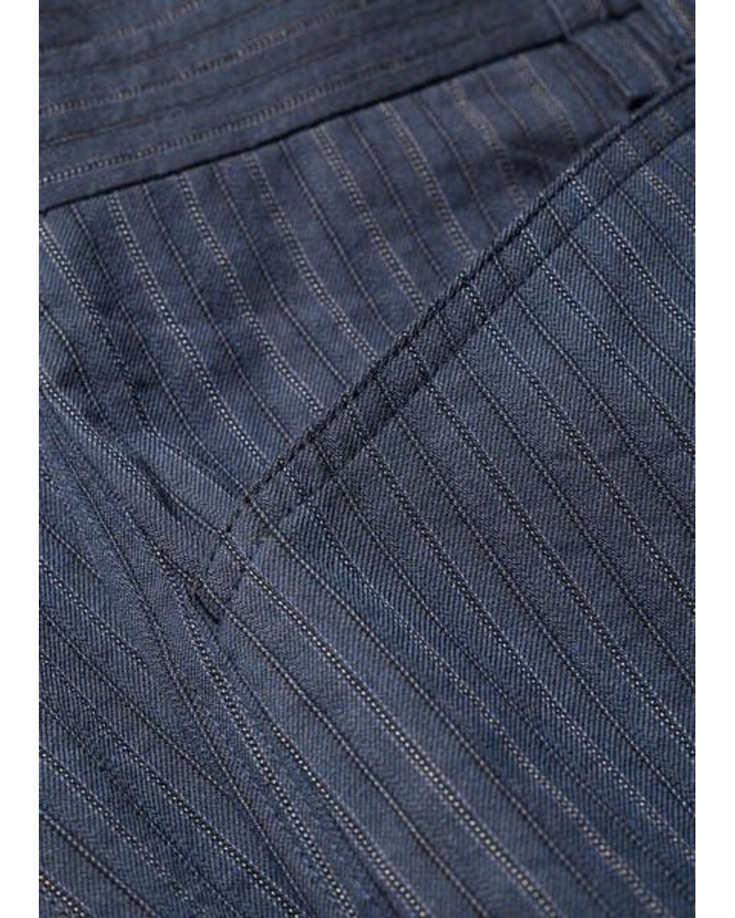 Paul Smith Blue Relaxed-Fit Washed-Twill Stripe Trousers for men