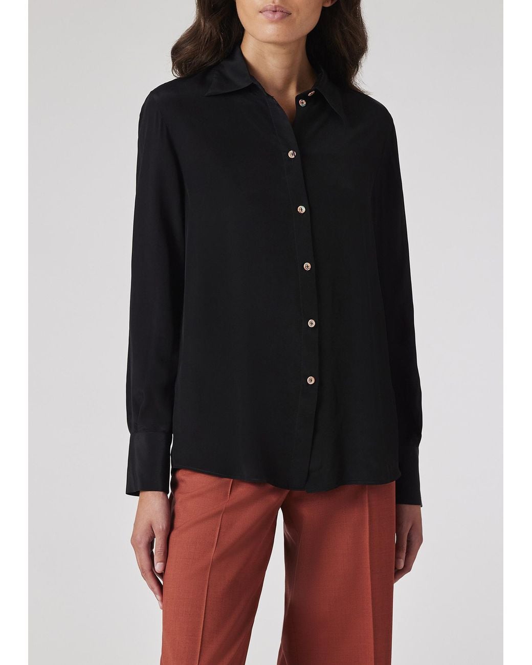 Paul Smith Black Silk-Blend Blouse