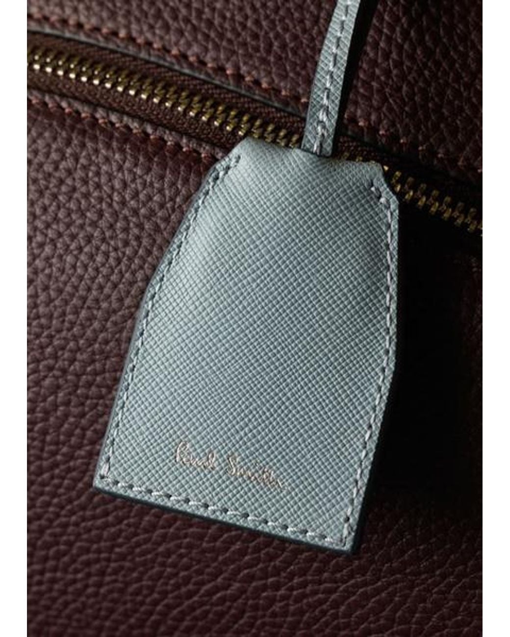 Paul Smith Purple Burgundy Leather Backpack for men