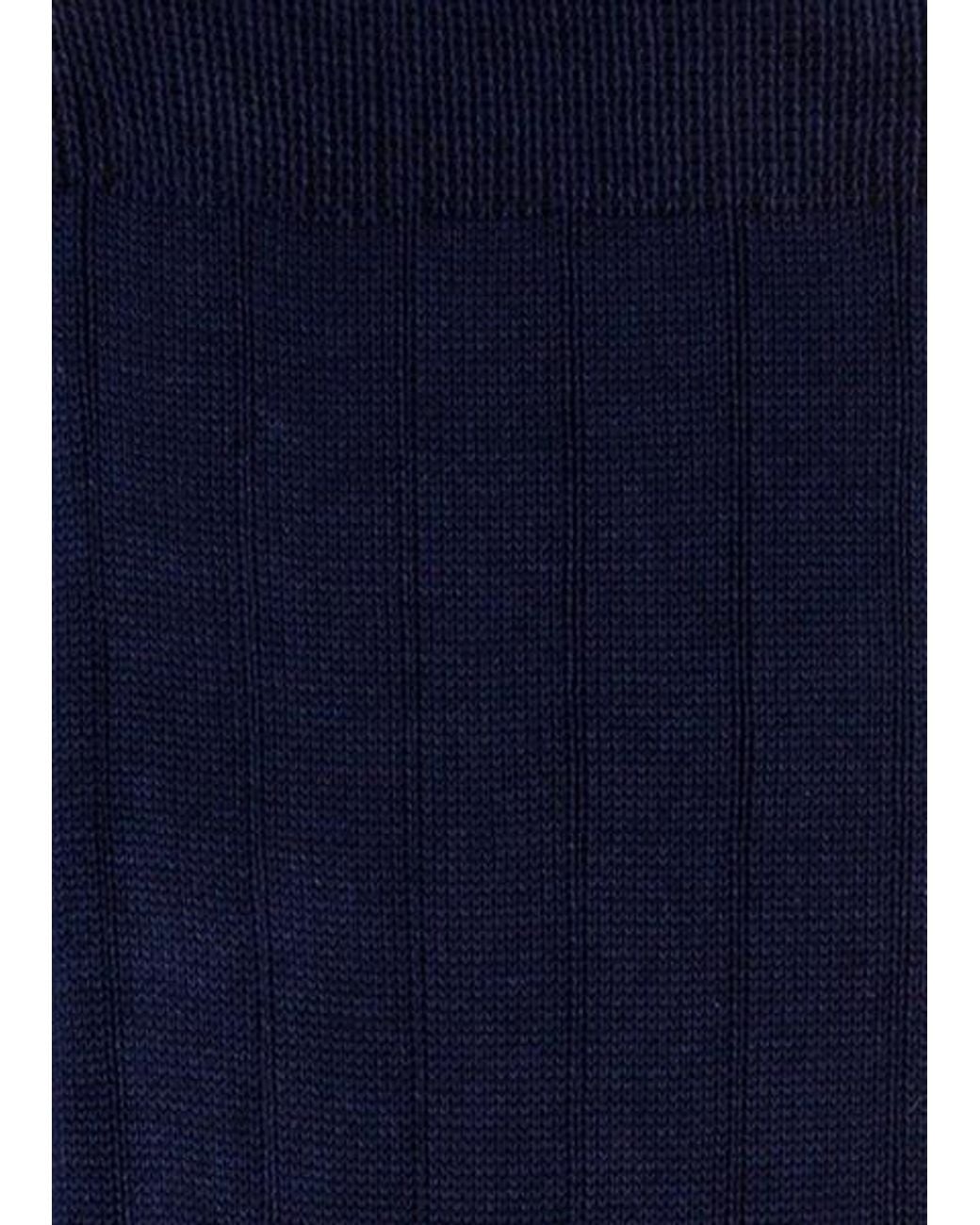 Paul Smith Blue Cotton-Blend Ribbed Socks for men