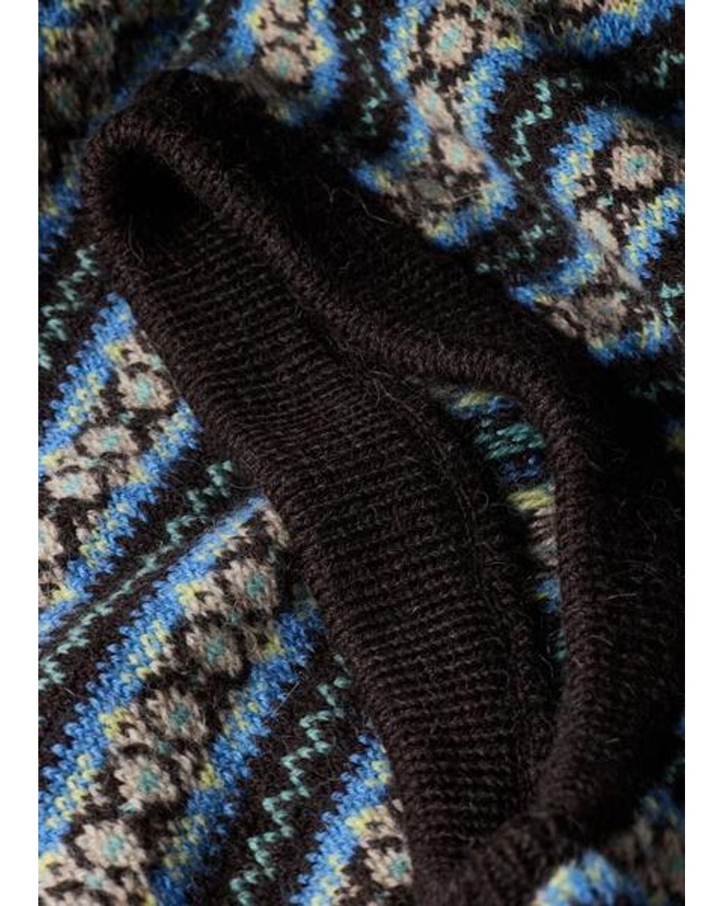 Paul Smith Blue Merino Wool Knitted Fairaisle Vest for men