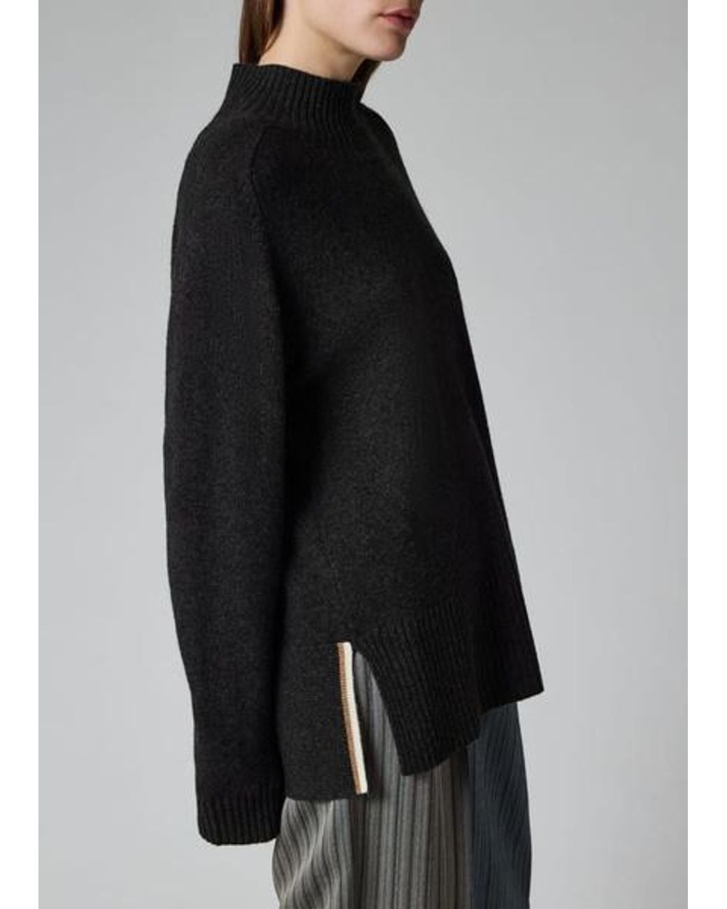 Paul Smith Gray Wool-Cashmere High Neck Knit Sweater
