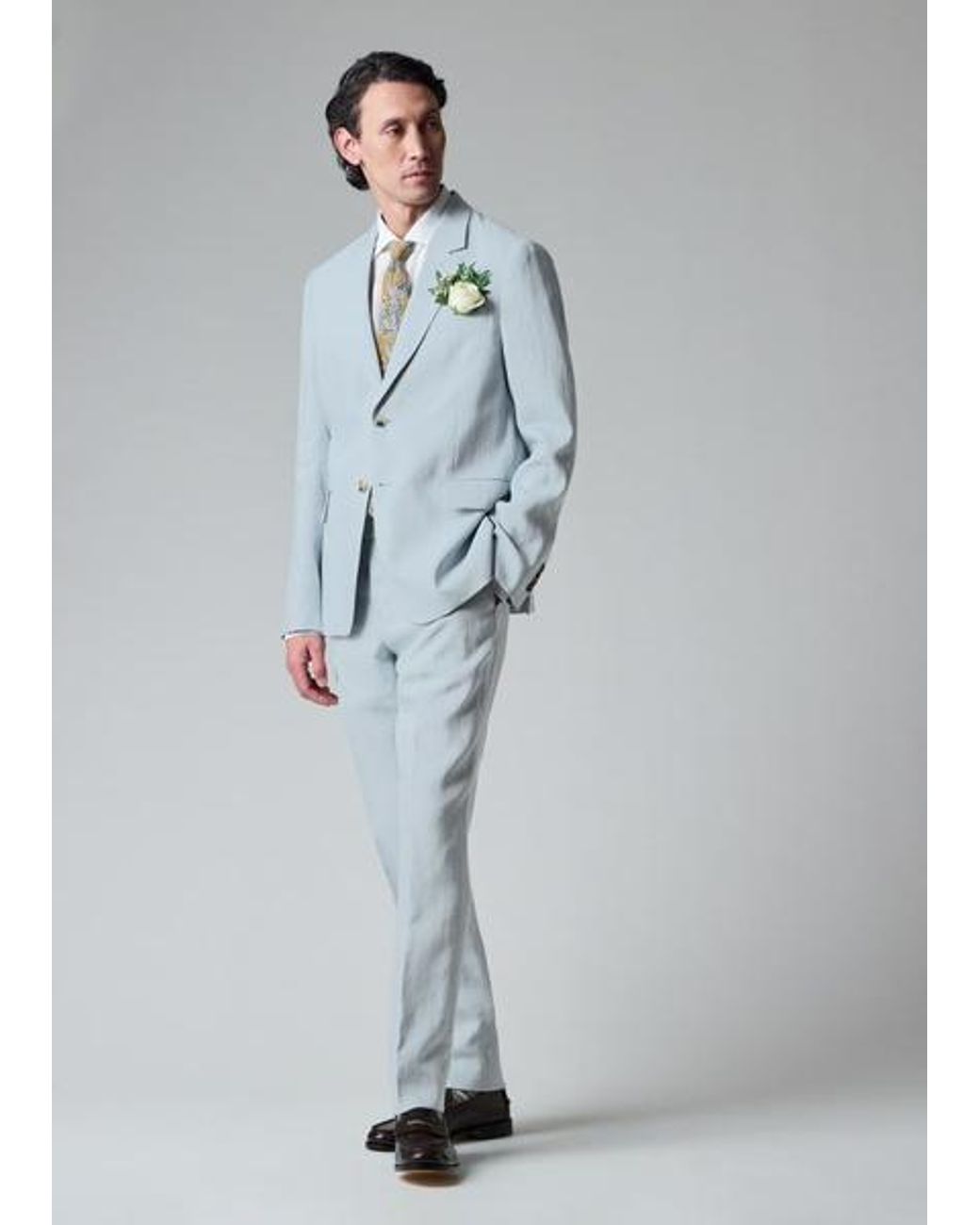 Paul Smith Gray Tapered-Fit Light Linen Trousers for men