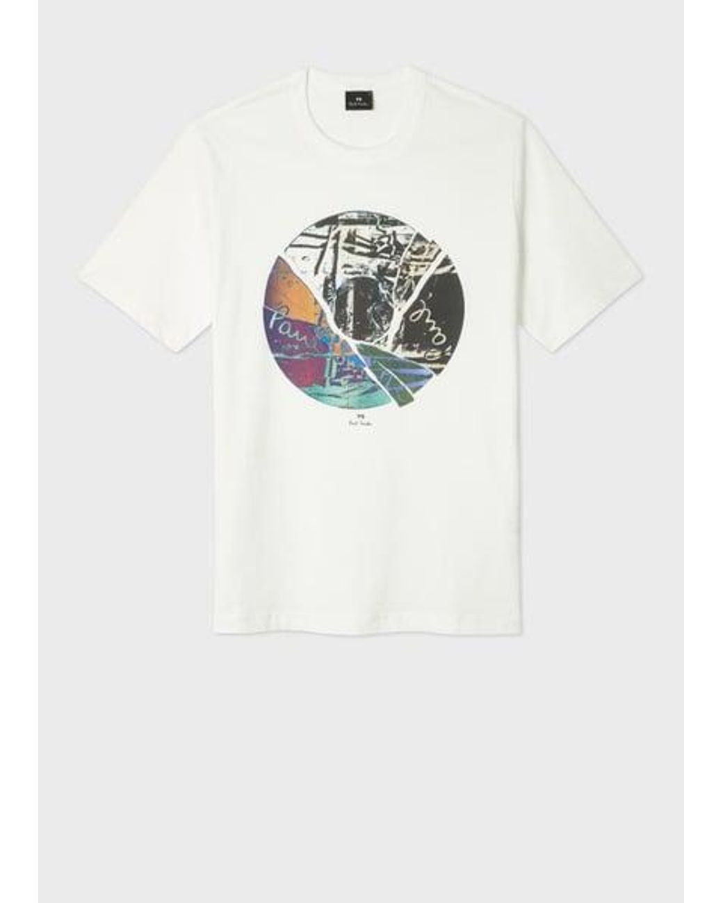 Paul Smith White 'Broken Record' Print T-Shirt for men