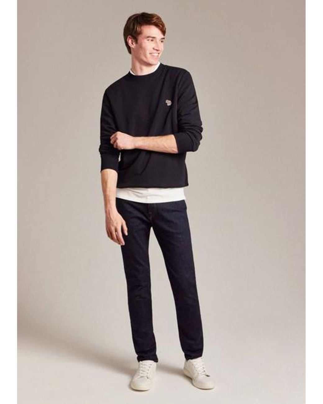 Paul Smith Blue Cotton Embroidered Zebra Logo Sweatshirt for men
