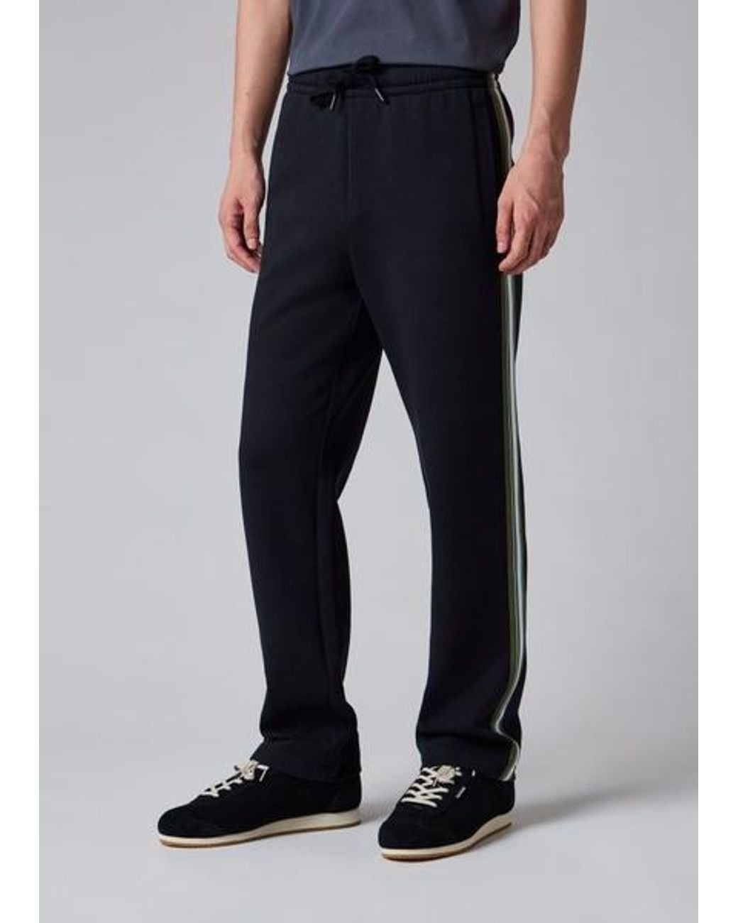 Paul Smith Black Track Pants With Stripe Trim for men