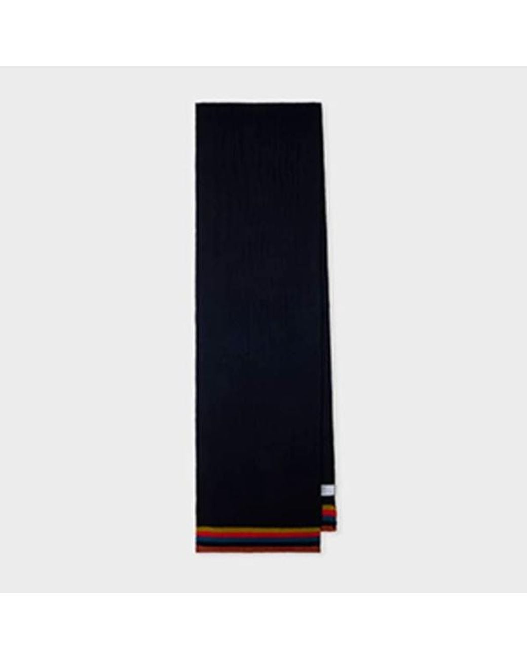 Paul Smith Blue Merino Wool 'Artist Stripe' Scarf for men