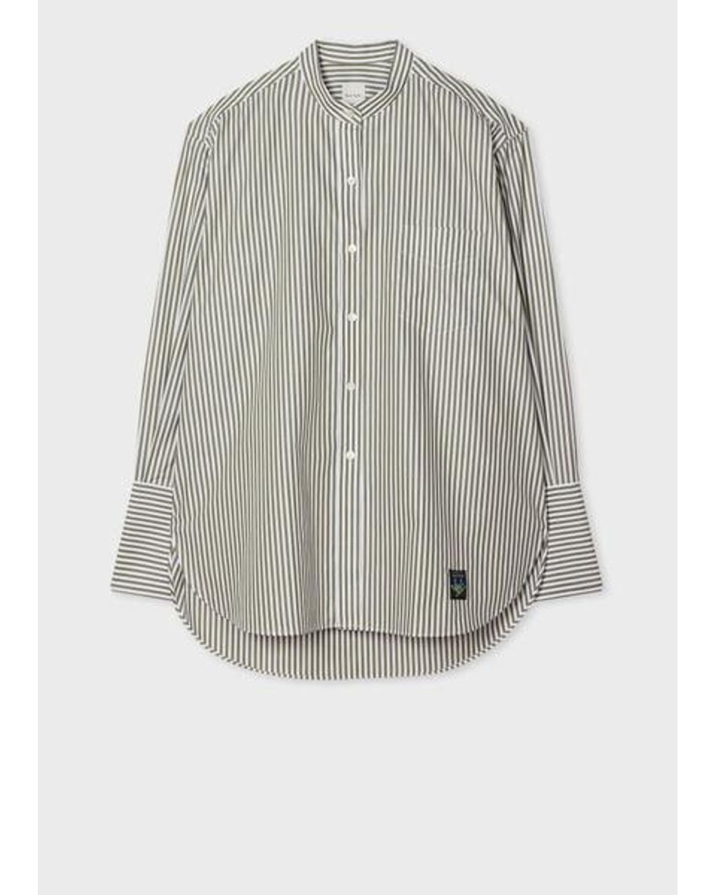 Paul Smith Gray Khaki Bengal Stripe Shirt