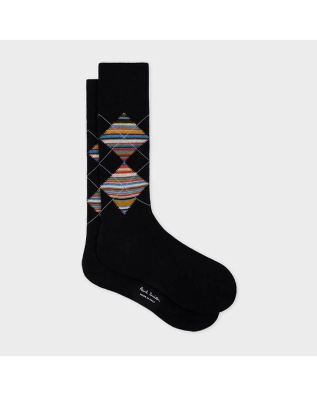 Paul Smith Black 'Signature Stripe' Argyle Socks for men