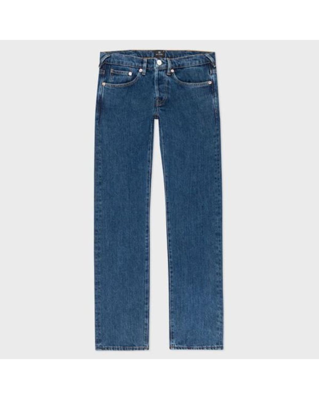 Paul Smith Blue Standard-Fit Mid-Wash 'Organic Authentic Twill' Jeans for men