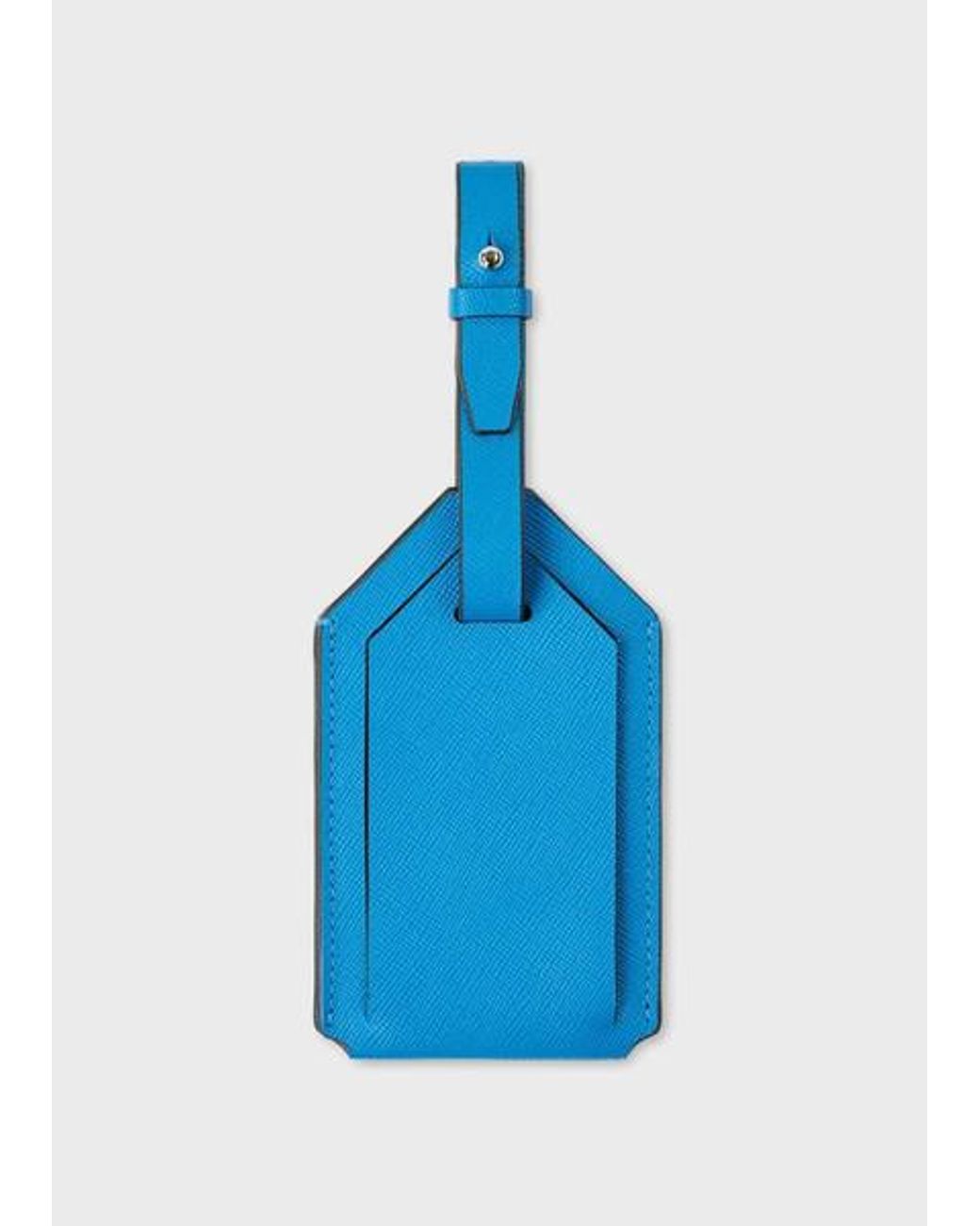 Paul Smith Blue Bright Leather Luggage Tag for men