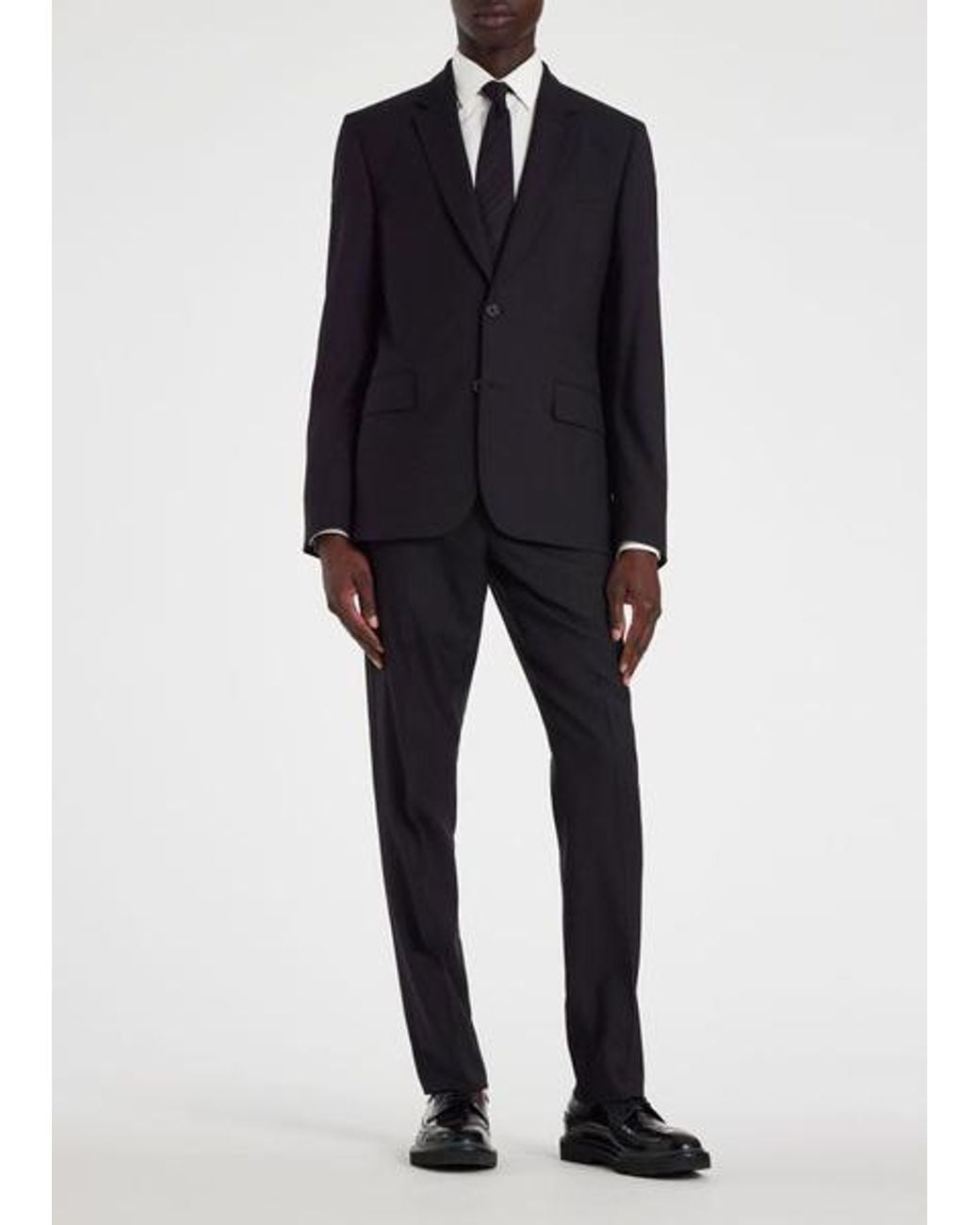 Paul Smith Men's Slim-fit White Poplin Cotton Shirt With 'artist Stripe' Cuff Lining for men