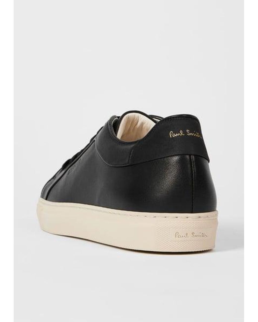 Paul Smith Black Leather 'Basso' Trainers With Cream Soles for men