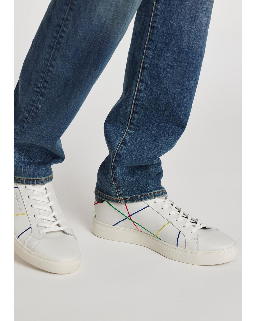 Paul Smith Mens Shoe Rex White Multi Abstract for men