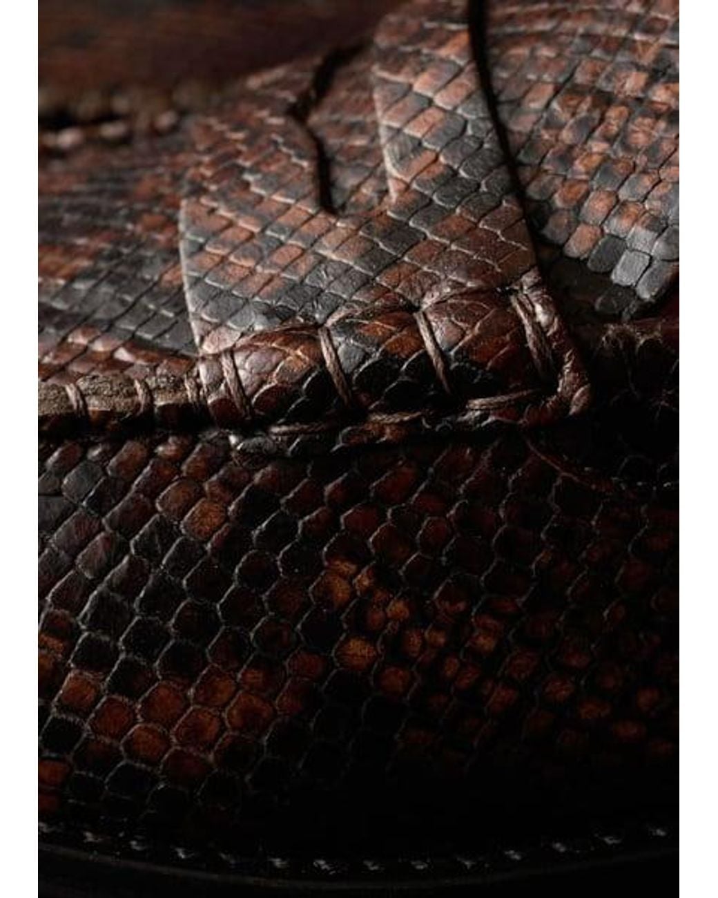 Paul Smith Brown Dark 'Rialto' Snake Effect Loafers for men