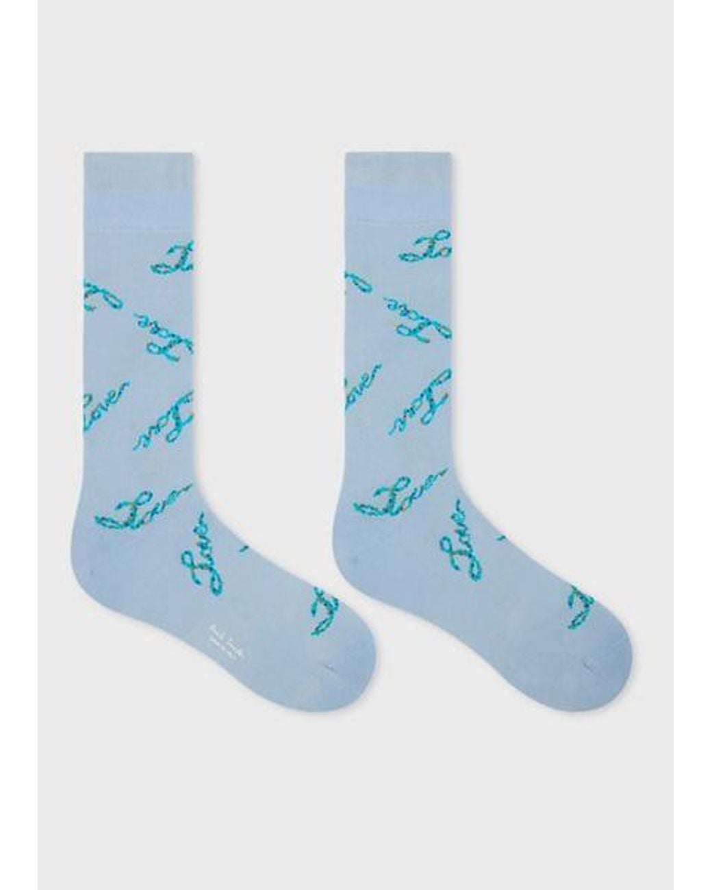 Paul Smith Blue Sky 'Love' Socks for men