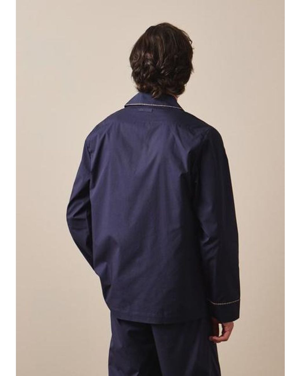 Paul Smith Blue Cotton 'Signature Stripe' Piping Pyjamas for men