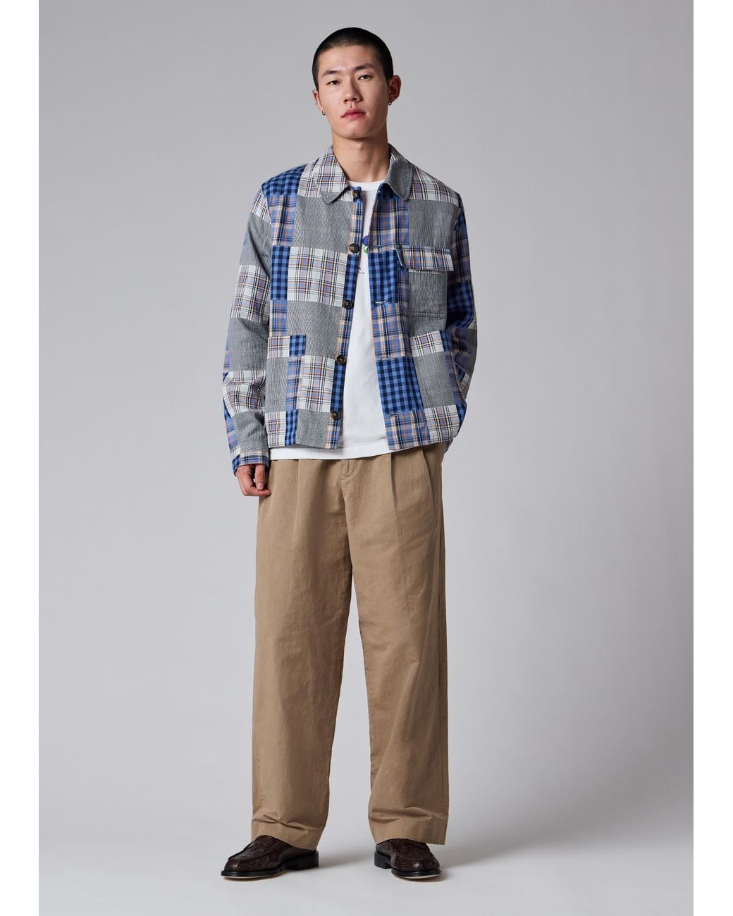 Paul Smith Blue Patchwork Check Chore Jacket for men