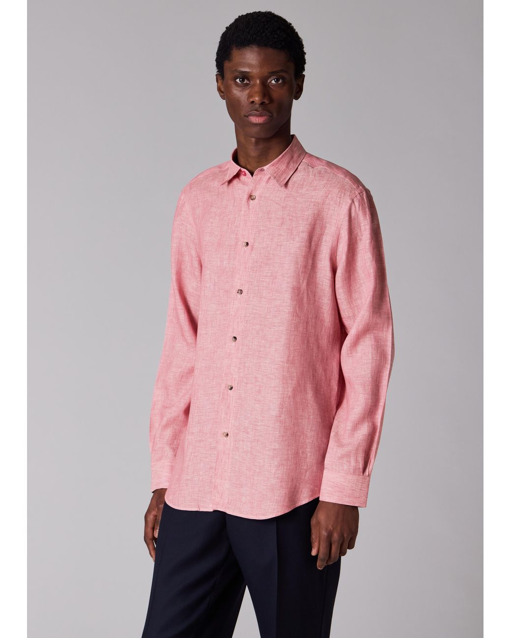 Paul Smith Pink Linen Shirt for men