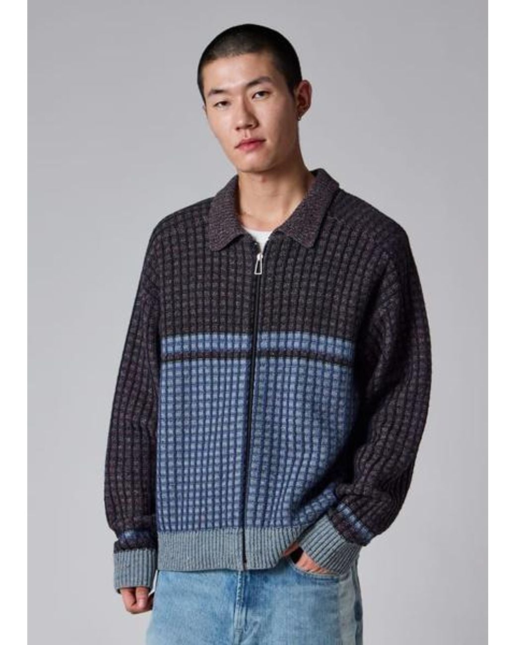 Paul Smith Blue And Cotton-Blend Zip Cardigan for men