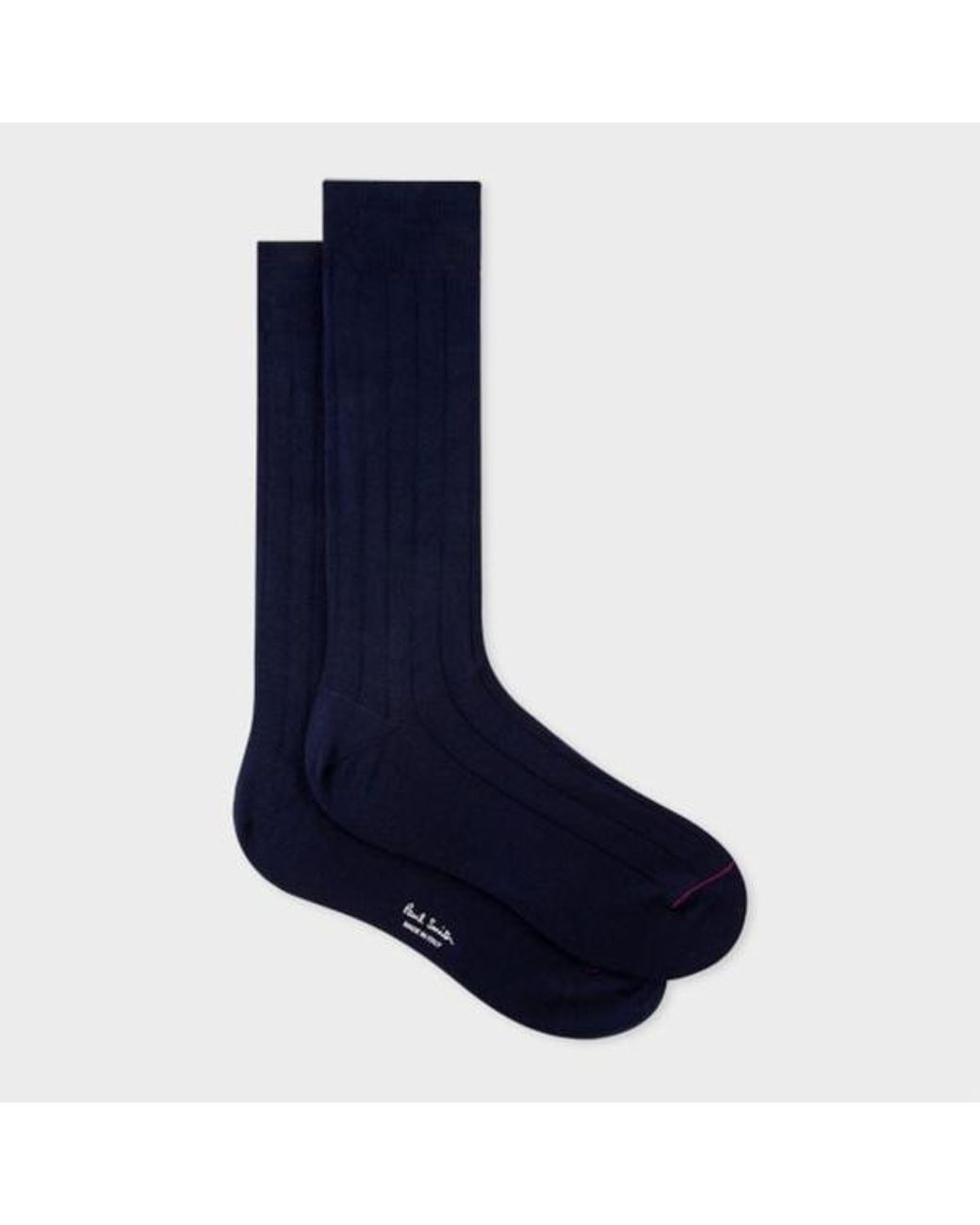 Paul Smith Blue Cotton-Blend Ribbed Socks for men