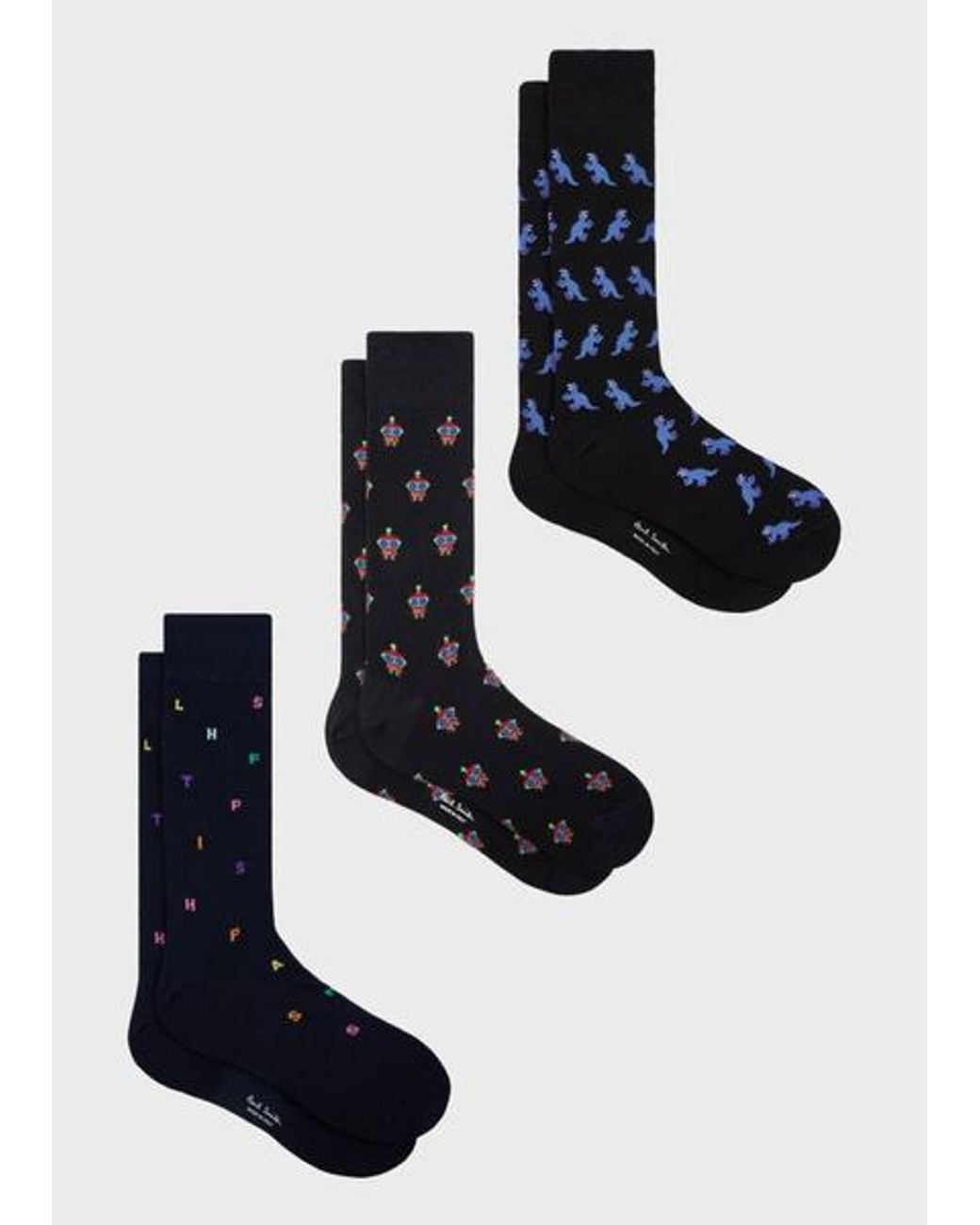 Paul Smith Red Mixed Socks Three Pack Cracker Set for men