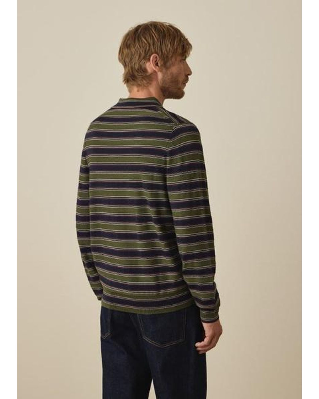 Paul Smith Black And Stripe Merino Polo Shirt for men