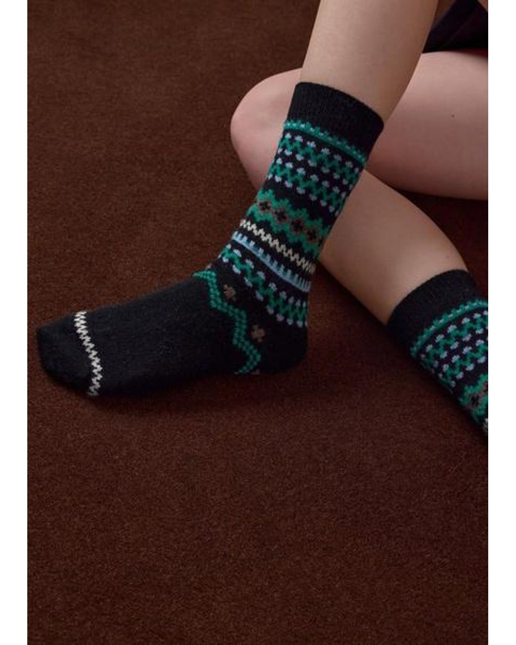 Paul Smith Black Wool-Blend Fair Isle Socks