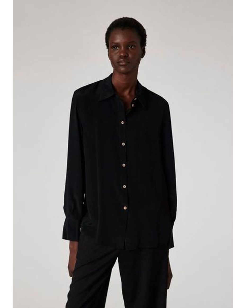 Paul Smith Black Silk-Blend Blouse