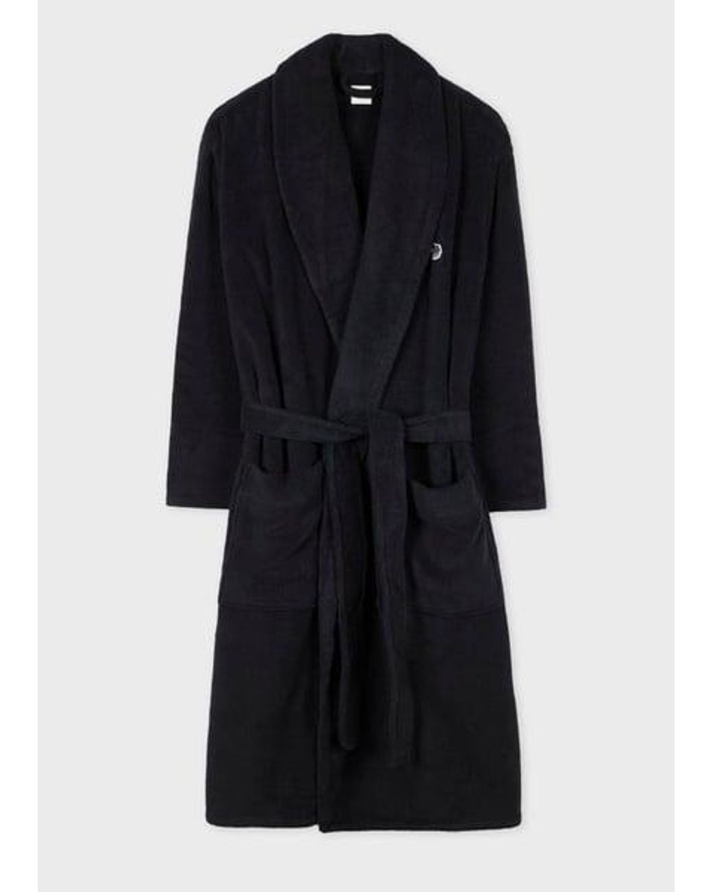 Paul Smith Black Zebra Logo Towelling Dressing Gown for men