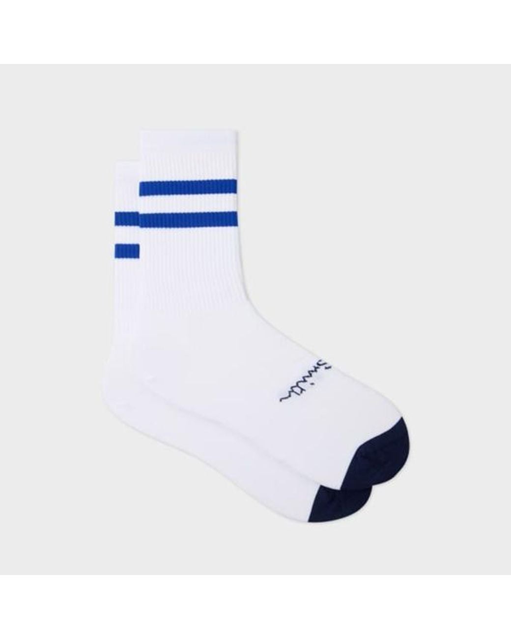 Paul Smith Blue Cycling Socks With Stripe Tipping for men