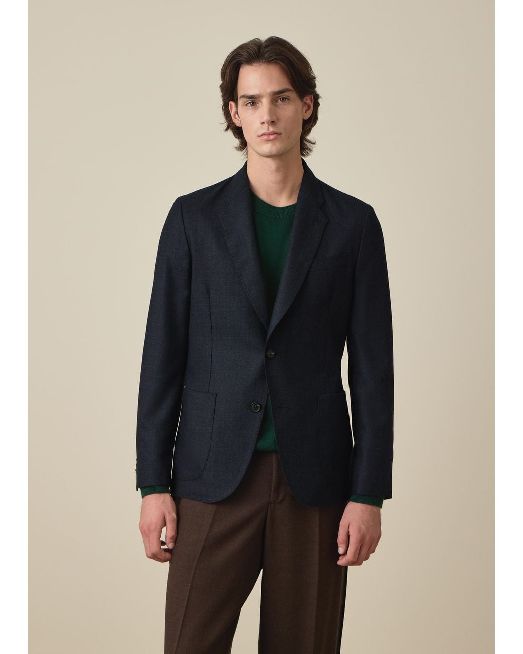 Paul Smith Blue Subtle-Check Wool Patch-Pocket Blazer for men