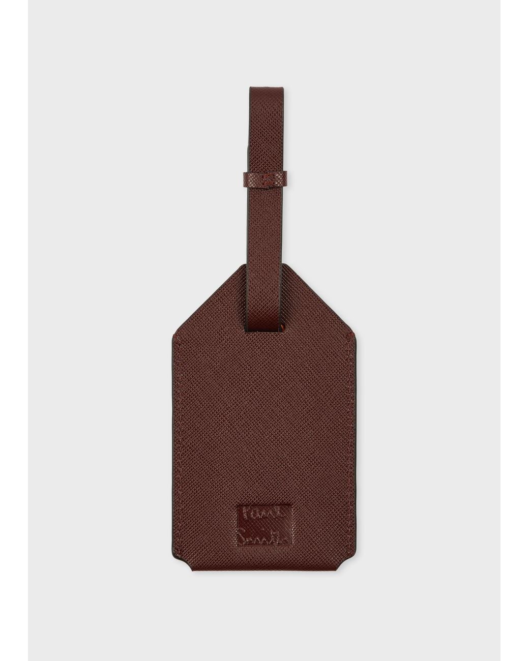 Paul Smith Brown Dark Leather Luggage Tag