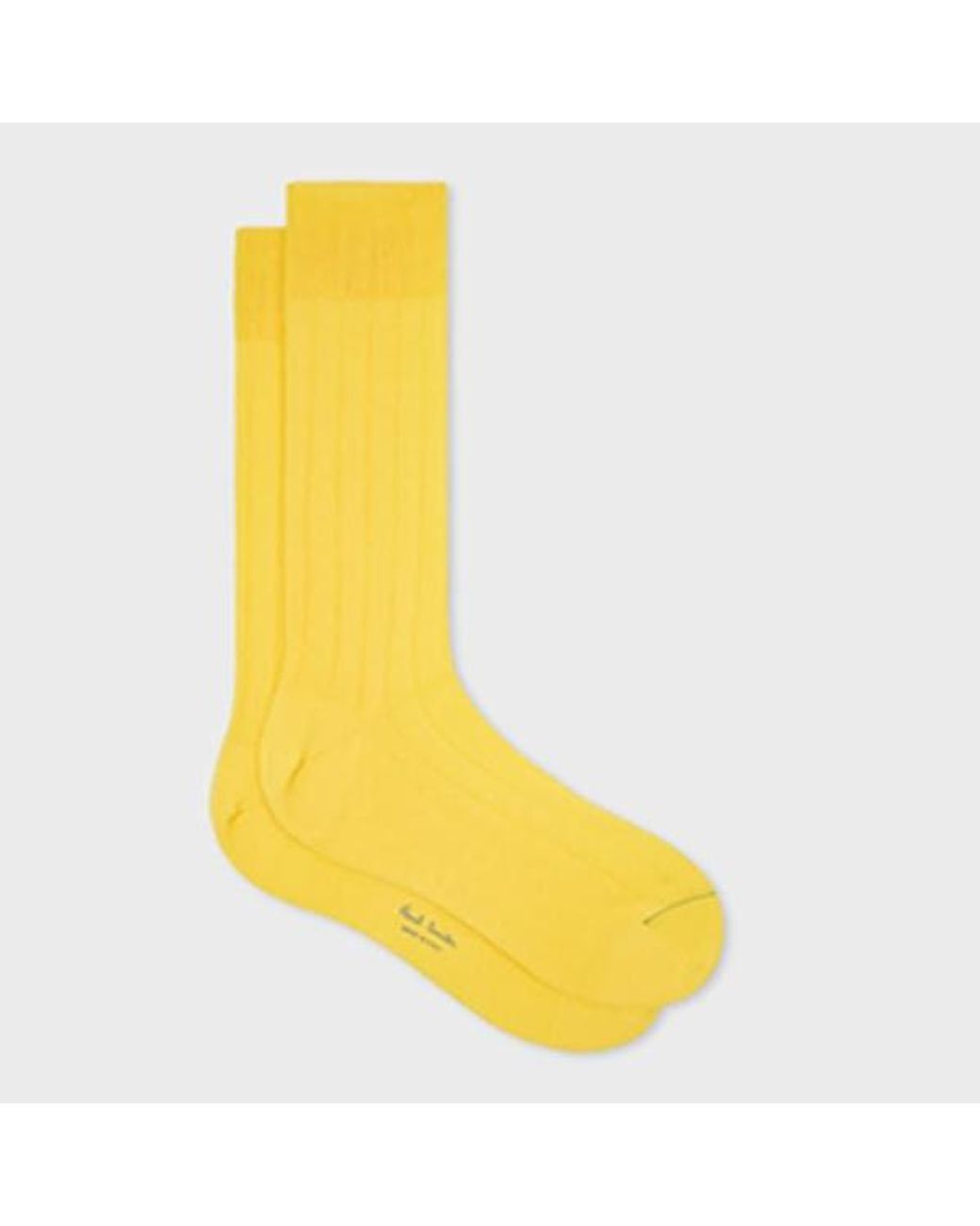 Paul Smith Yellow Ribbed Cotton-Blend Socks for men