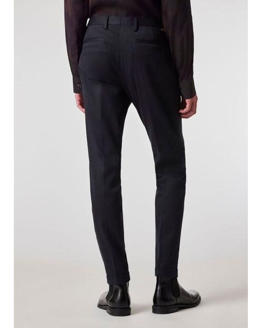 Paul Smith Blue Slim-Fit Dark Cotton-Stretch Chinos for men