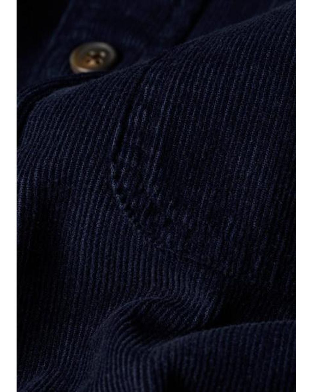 Paul Smith Blue Corduroy Patch-Pocket Shirt for men