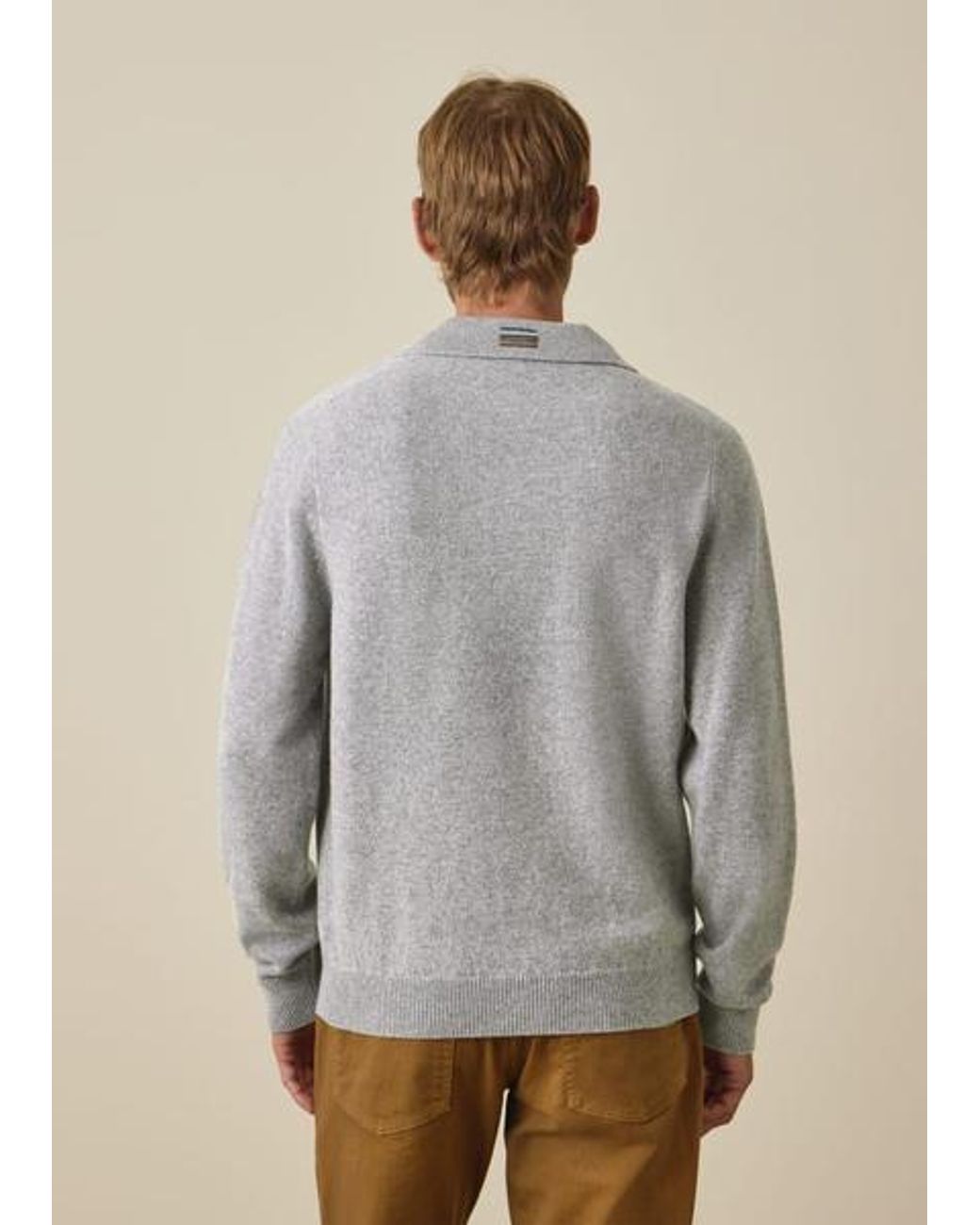 Paul Smith Gray Merino Wool Long-Sleeve Polo Shirt for men