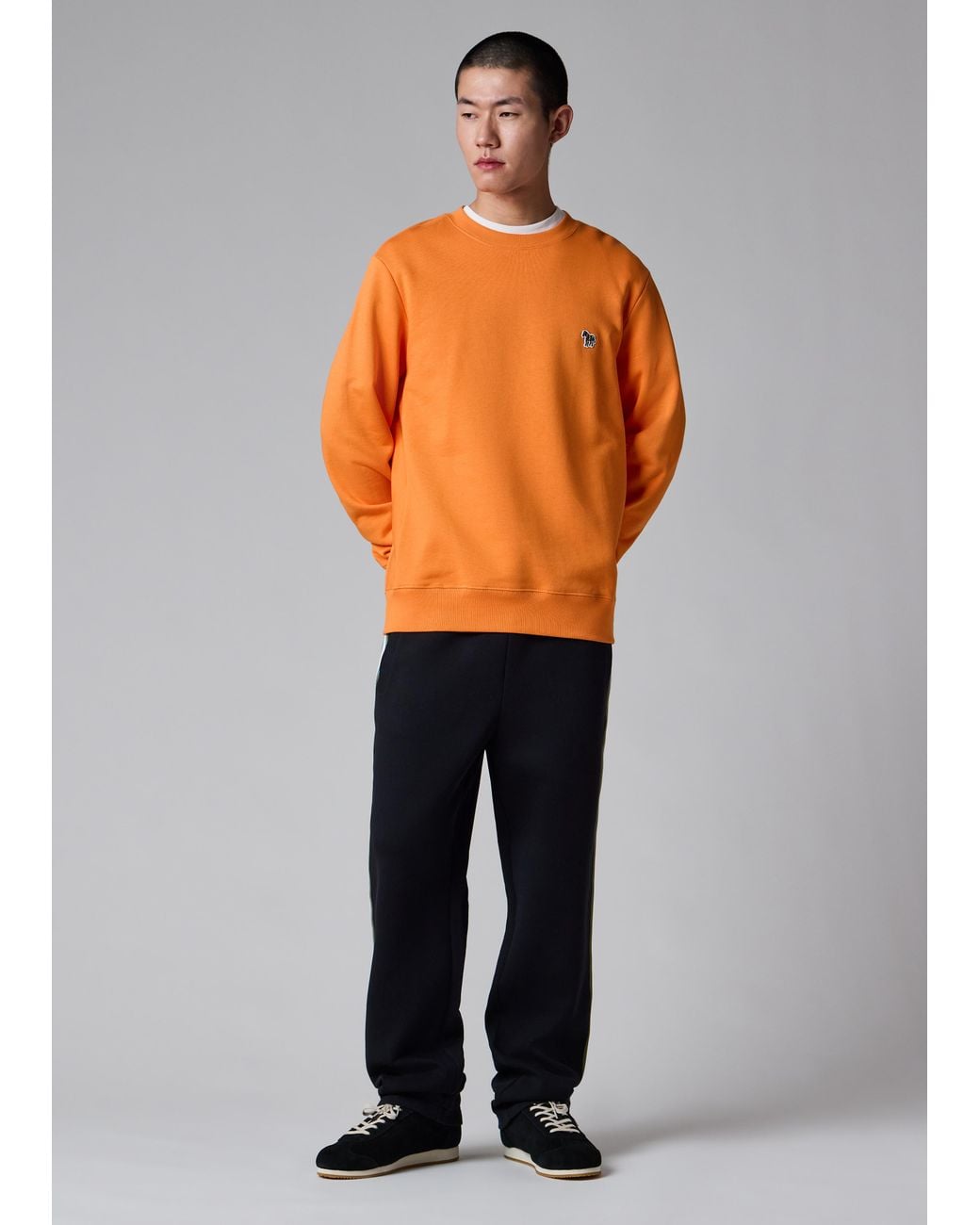 Paul Smith Orange Organic Cotton Zebra Logo Sweatshirt for men