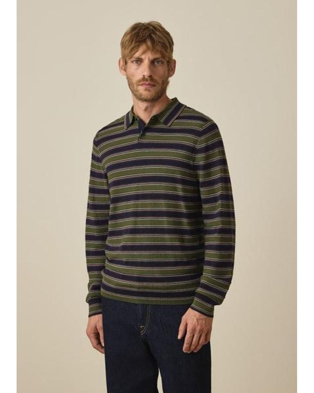 Paul Smith Black And Stripe Merino Polo Shirt for men