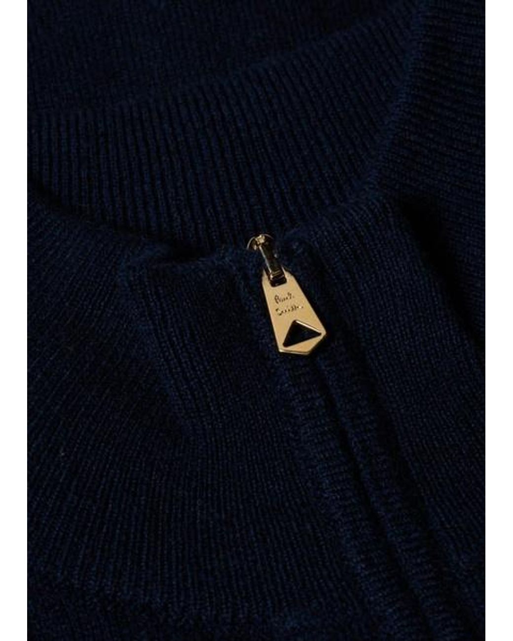Paul Smith Blue Cashmere Zip Cardigan for men