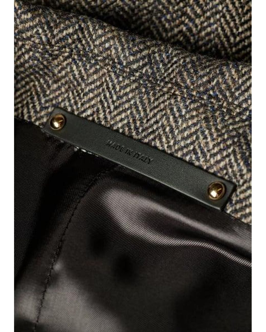 Paul Smith Black Herringbone Wool-Cashmere Zip Jacket for men