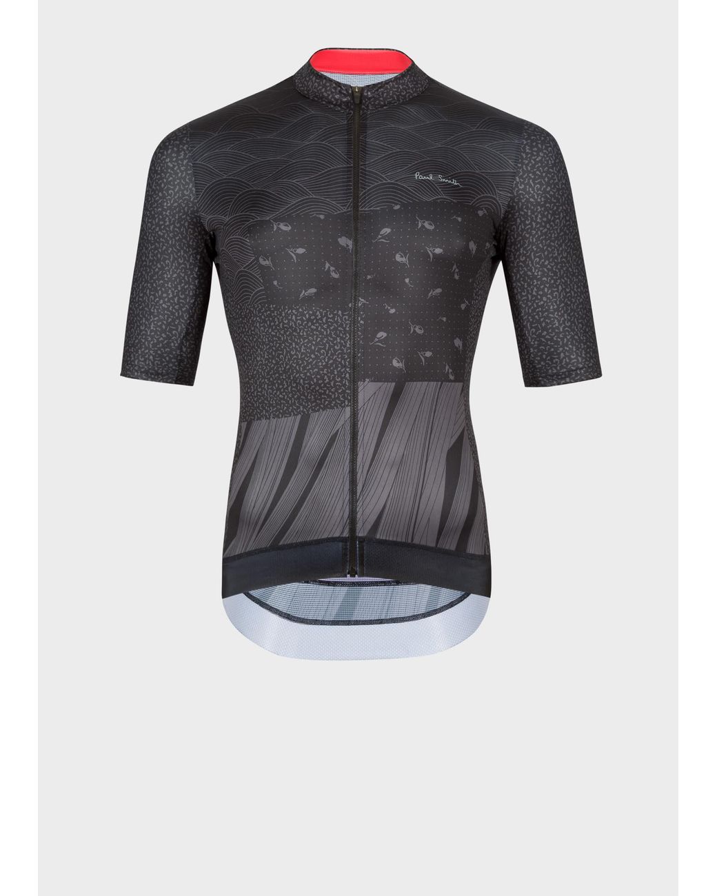 Paul Smith Synthetic Black Archive Print Cycling Jersey for Men - Lyst