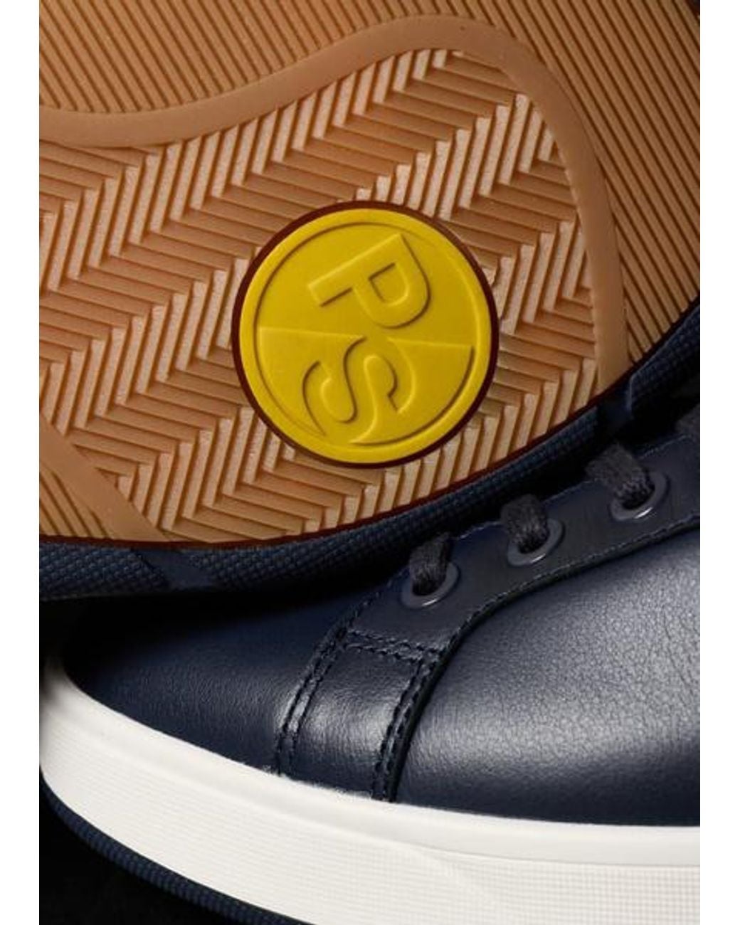 Paul Smith Blue Leather 'Albany' Trainers for men