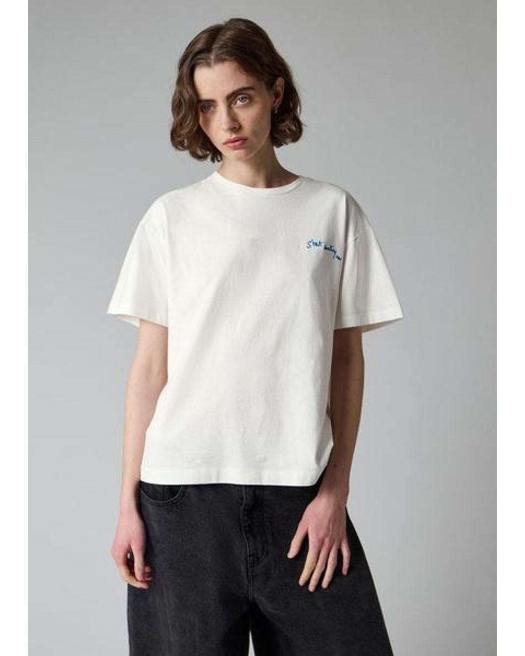 Paul Smith Gray Ecru 'Start Something New' T-Shirt