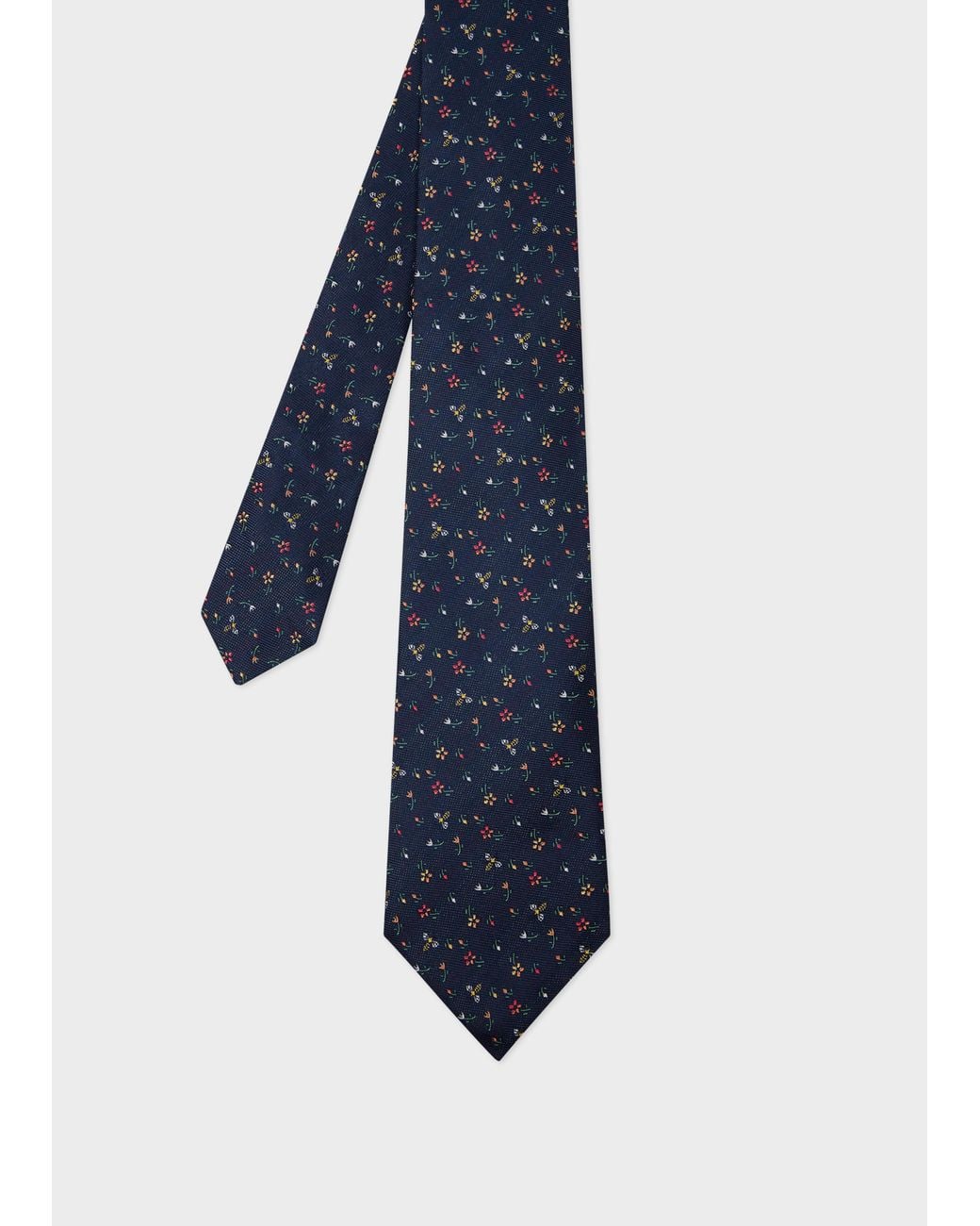 Paul Smith Blue 'Flowers And Bees' Silk Tie for men